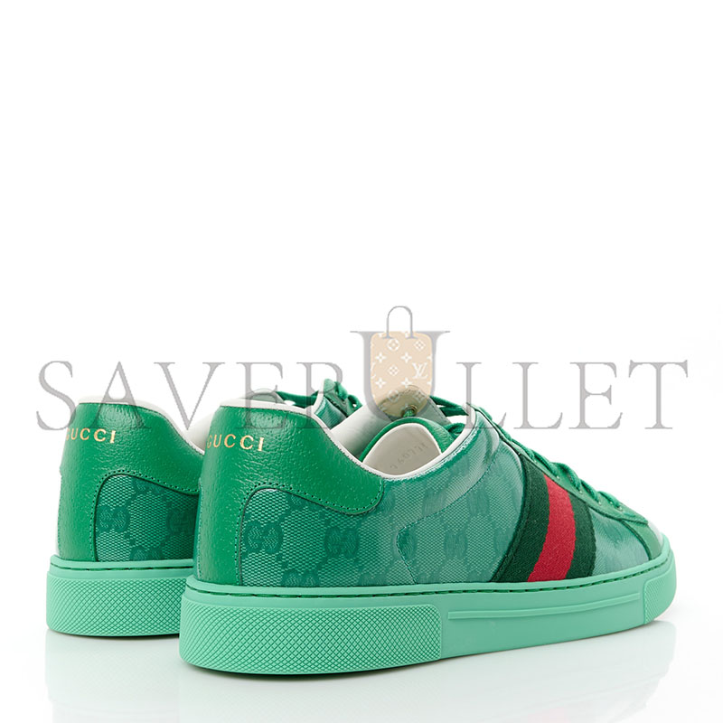 G*u*i ace monogrammed leather-trimmed coated-canvas sneakers 576963